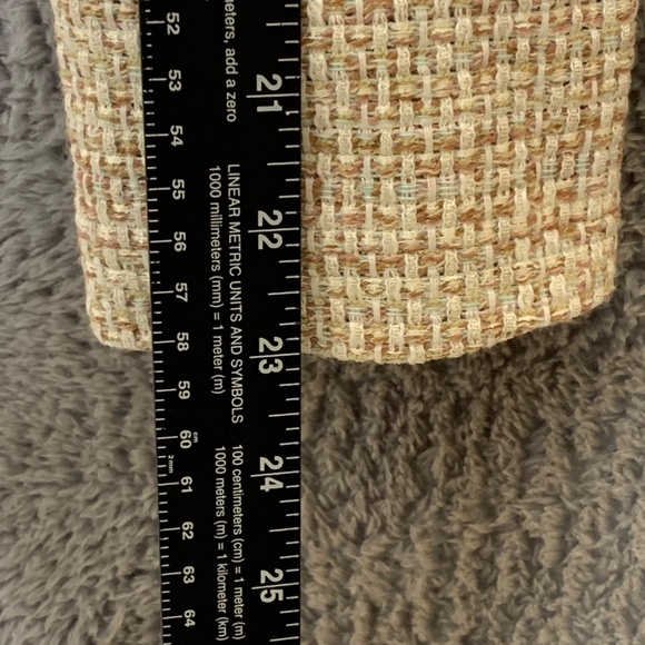 AND BY L Tweed Tie Front Jacket Blazer Beige Multicolor Made in Korea Women’s Si - Picture 5 of 8